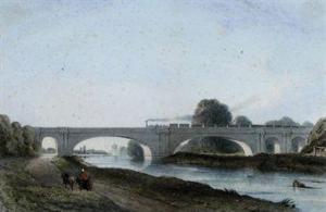 OGLE John Connel 1813-1877,A train passing over Maidenhead Bridge,1876,Christie's GB 2010-11-17