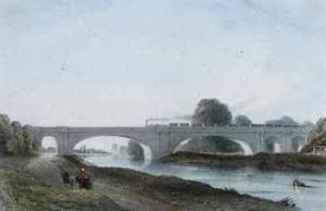 OGLE John Connel 1813-1877,A train passing over Maidenhead Bridge,1876,Christie's GB 2011-02-22