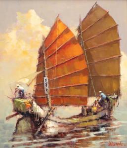 OHL Frits Lucien N 1904-1976,A Chinese junk,Venduehuis NL 2023-11-16