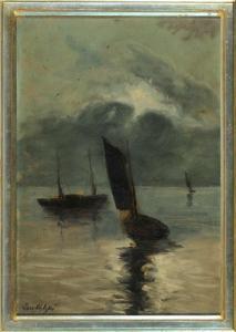 OHLSEN Jan 1900-1900,Segelboote vor wolkenverhangenem Horizont,Allgauer DE 2018-04-19