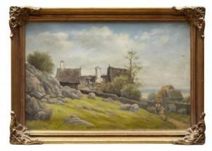 OHLSON Oscar 1847-1912,Stugor med figurer,1886,Uppsala Auction SE 2015-01-20