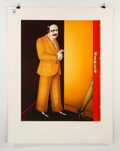 OKSHTEYN Shimon 1951-2020,a man in a suit smoking,1989,Kaminski & Co. US 2018-11-24