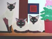 OKUMURA SHIGEO 1937-1973,Three Siamese Cats,1980,Rachel Davis US 2007-10-20