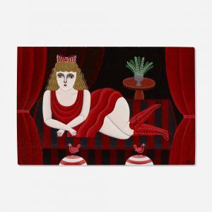 OKUMURA SHIGEO 1937-1973,Woman in Red,1975,Toomey & Co. Auctioneers US 2024-02-15