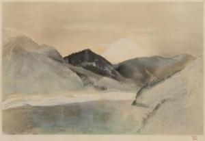 OKUMURA Togyu 1889-1990,Mt.Fuji, view from Ashinoko lake,Mainichi Auction JP 2023-12-20