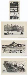 OKUYAMA Gihachiro 1907-1981,hirumeshi, irori, kinkakuji, rice planting,Waddington's CA 2006-03-28