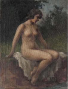 Olah Istvan Senye 1893-1963,A nymph by the water's edge,Christie's GB 2005-04-13