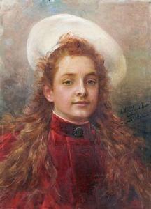 OLARIA Federico 1849-1898,Portrait de Lily du Luart,Beaussant-Lefèvre FR 2021-06-30