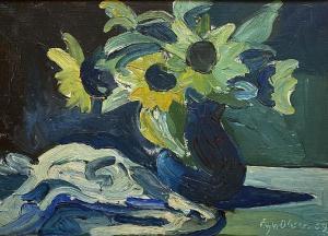 OLESEN Eyvind 1907-1995,Still life with sunflowers,1959,Bruun Rasmussen DK 2022-11-10