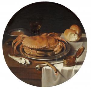 OLIS Jan 1610-1676,A crab, a bread roll, a roemer , a pipe and a tape,Christie's GB 2024-01-31