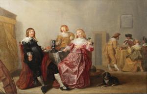 OLIS Jan 1610-1676,An elegant company merrymaking in an interior,Bonhams GB 2023-09-13