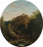OLIVER William 1804-1853,View of hilltop fort, figures on a bridge in the f,Bonhams GB 2005-05-10