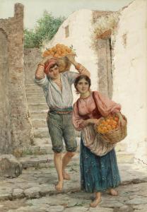 OLIVETTI Luigi 1856-1941,Baskets of oranges,Bonhams GB 2021-11-10