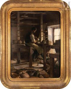 OLIVIÉ BON Léon 1863-1901,L'atelier du céramiste,1888,Millon & Associés FR 2022-09-23