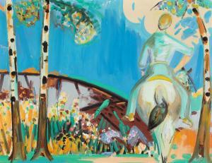 OLLGAARD Hans 1911-1969,Landscape with a rider on horseback,Bruun Rasmussen DK 2024-02-13