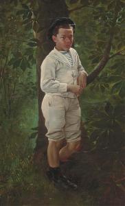OLLIVIER GASTON,A young sailor in the woods,1900,Christie's GB 2005-07-20