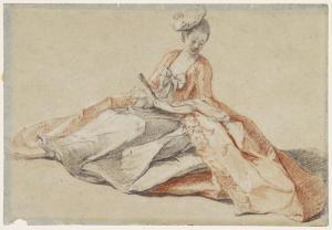 OLLIVIER Michel Barthélémy 1712-1784,Study of a young lady,Sotheby's GB 2021-07-12