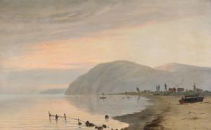 OLSEN Alfred Theodor,Coastal scenery with a sunset i quiet weather, pre,Bruun Rasmussen 2023-05-22