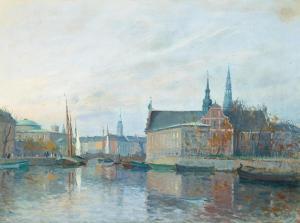 OLSEN Otto 1886,View from Copenhagen with The Stock Exchange Build,Bonhams GB 2024-03-12