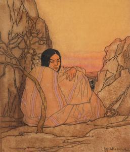 OLSOMMER Charles Clos 1883-1966,Jeune femme dans le désert,Beurret Bailly Widmer Auctions 2024-03-20