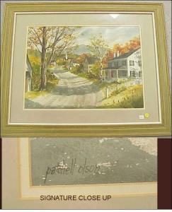 OLSON Patchell,New England town/village in fall with mountain in ,Winter Associates 2007-11-12