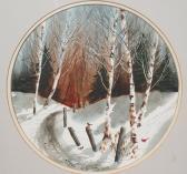 OLSON Patchell 1900-1900,Winter landscape with Birches,Burchard US 2009-05-17