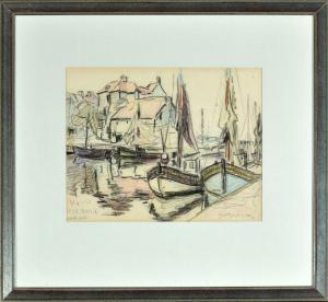 OLSSON Gottfrid 1890-1979,Vieux bassin Honfleur,1951,Allgauer DE 2016-04-08
