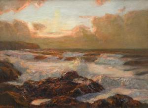 OLSSON Julius 1864-1942,Waves against the rocks at sunset,Woolley & Wallis GB 2023-12-13