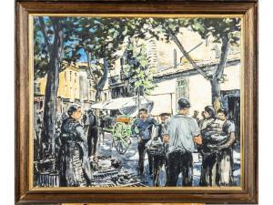 OMER Francois 1885-1950,Le marché place Pignotte en Avignon,Hôtel des ventes d'Avignon FR 2021-03-06