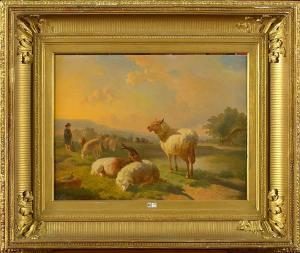 OMMEGANCK Balthazar Paul 1755-1826,Berger et son troupeau au pré,VanDerKindere BE 2017-03-21