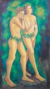Onabolu Aina 1882-1963,Adam and Eve,1954,Bonhams GB 2011-03-16