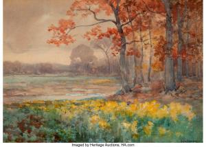 ONDERDONK Julian Robert 1882-1922,Yellow Flowers on a Grey Day,1911,Heritage US 2023-12-02