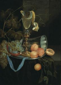 ONGHERS Jan 1656-1735,A still life with apricots, grapes, a wine glass a,Bonhams GB 2009-04-21