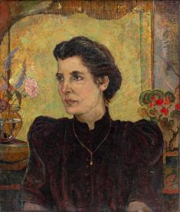 ONNES Harm Kamerlingh 1893-1985,A portrait of Catharina Schut (1909-1990),1945,Venduehuis 2023-11-16