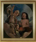OOSTENDORP 1908,2 putto with pheasant,Twents Veilinghuis NL 2013-01-05