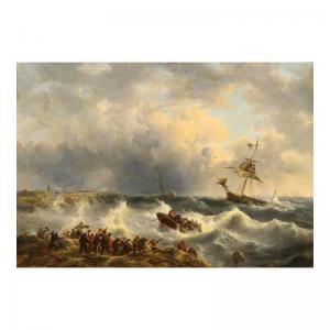OPDENHOFF George Wilhelm,A VESSEL AT A ROUGH SEA FLANKED BY A LIFEBOAT WATC,Sotheby's 2006-10-31