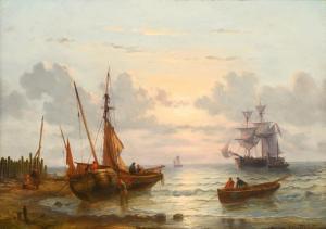 OPDENHOFF George Wilhelm 1807-1873,Boats near the beach,Zeeuws NL 2023-06-06
