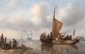 OPDENHOFF George Wilhelm 1807-1873,Shipping on a calm sea,Venduehuis NL 2022-11-16