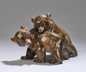 OPPEL Gustav 1891-1978,Figurengruppe: zwei spielende junge Bären,Palais Dorotheum AT 2022-09-01