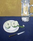 OPPENHEIM Duncan Morris 1904,Still life of apple and a glass jug,1981,Gorringes GB 2009-09-02