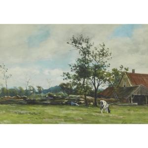 OPPENOORTH Willem J 1847-1905,COWS IN FARMYARD,Waddington's CA 2023-05-04
