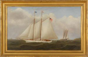 ORCUTT C.J,Yachting scene with a two-masted yacht flying an A,Eldred's US 2009-07-23