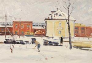 OREKHOV Lev 1913-1991,Clearing the Snow,1958,Whyte's IE 2009-12-07