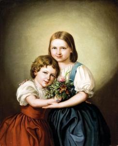 ORLAY PETRICH Soma 1822-1880,Gyermekei portréja,Nagyhazi galeria HU 2008-12-09