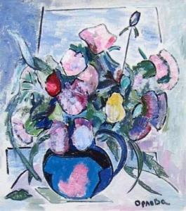 ORLOVA Liubov 1947,Fleurs dans le vase bleu,Arts Conseils FR 2010-02-12
