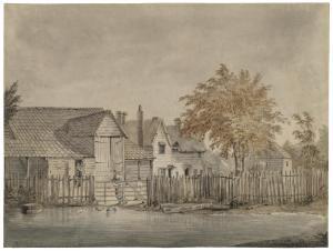 ORME William 1797-1819,Cottages by a pond, Leyton, Essex,1801,Christie's GB 2022-03-24