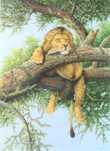 ORR Richard W,study of a lion in a tree,Denhams GB 2020-09-09