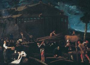 ORRENTE IL BASSANO SPAGNOLO Pietro 1580-1645,Construction of the Ark,Sotheby's GB 2003-07-10