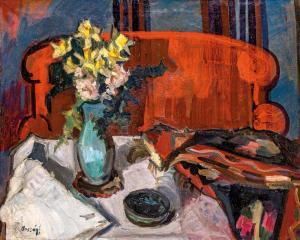 ORSZAGH Imre Ferenc 1901-1974,Red Sofa,Nagyhazi galeria HU 2021-11-28