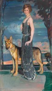 ORTIZ ECHAGÜE Antonio 1883-1942,A portrait of Hallie Gillett with her dog,1923,Venduehuis 2018-11-21